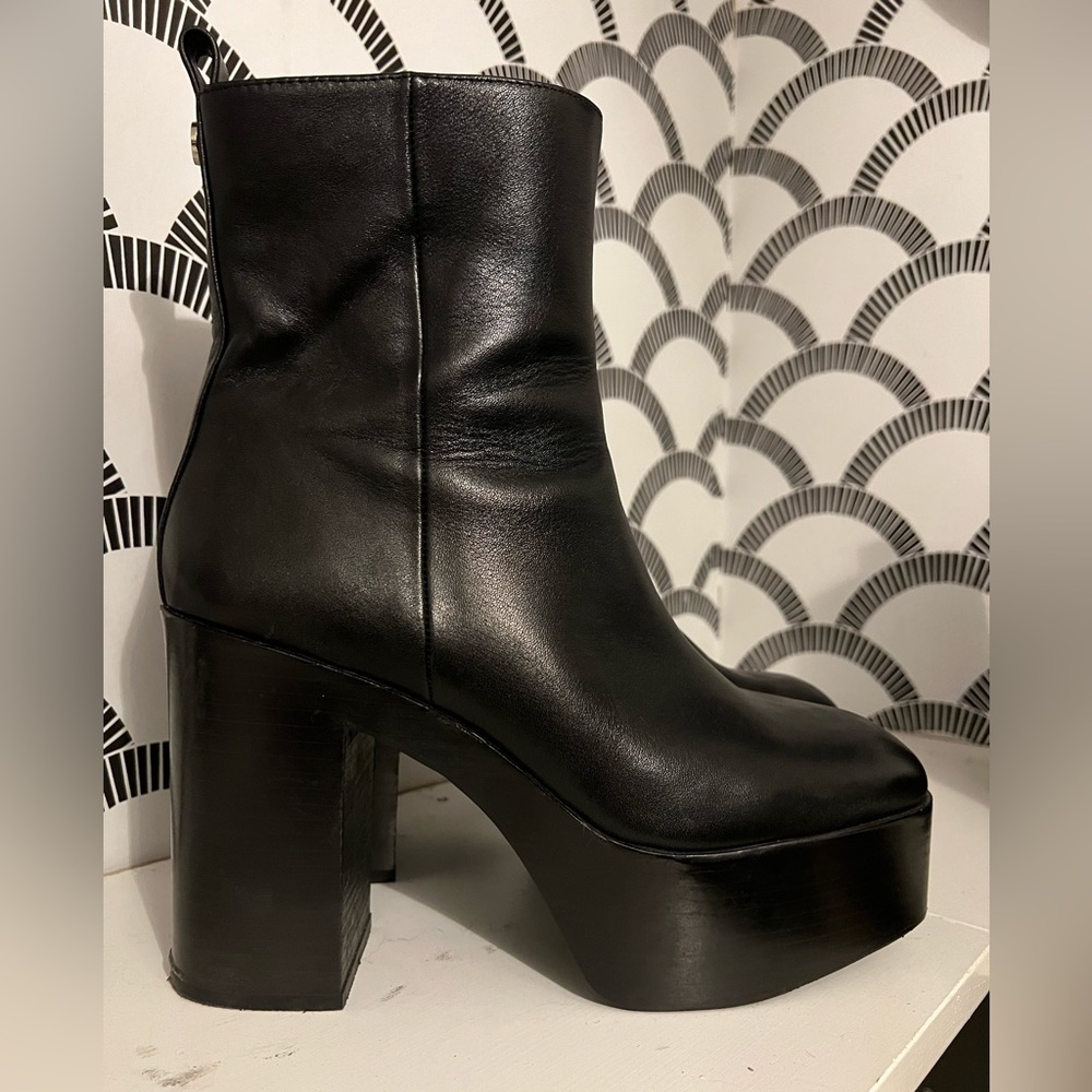 Real leather, combat heeled boots